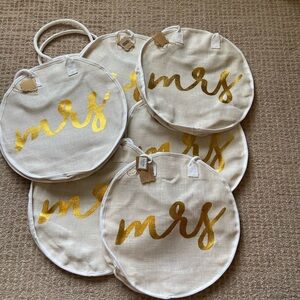 Lot of 8 NWT Mud Pie Mrs. Tote Bag